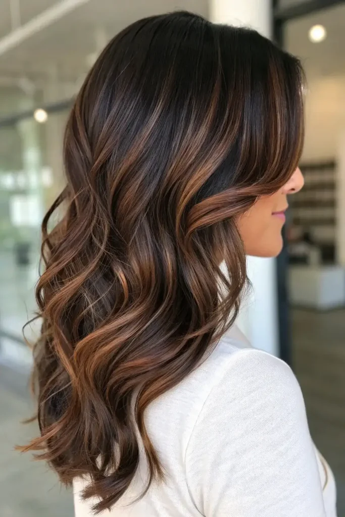 Dark caramel balayage hair color (2)