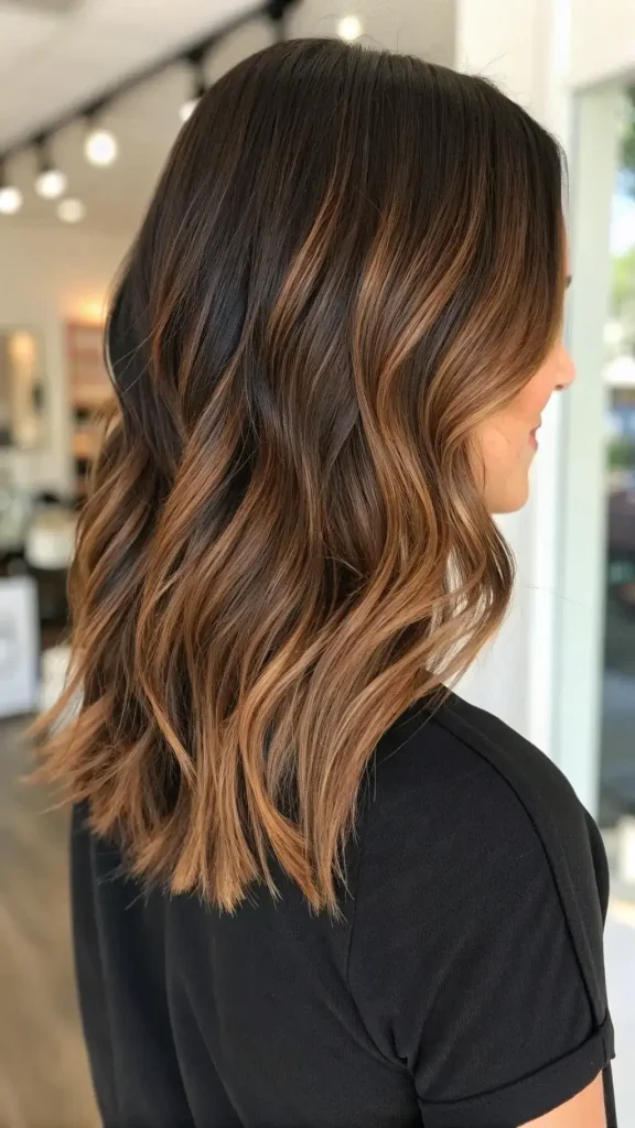 Dark caramel balayage hair color (4)