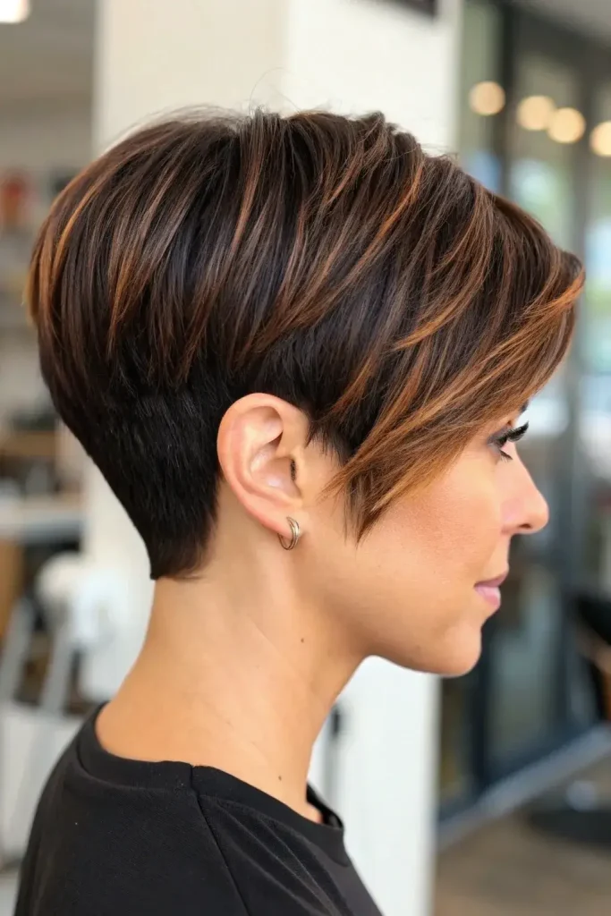 Honey Brown Balayage Short Hair Caramel Highlights Ombre Hair (5)