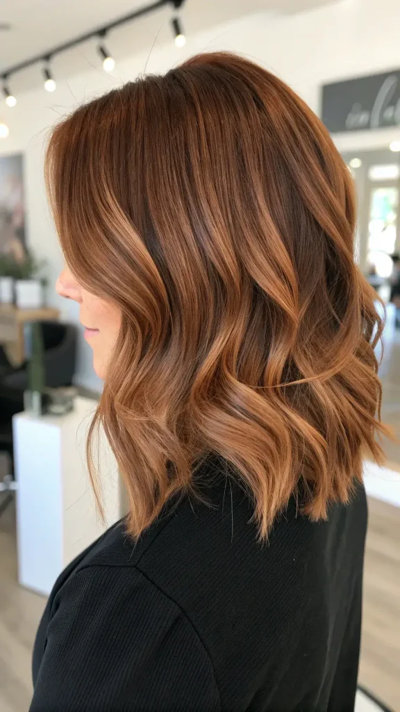 Honey Brown Balayage Short Hair Caramel Highlights Ombre Hair (7)