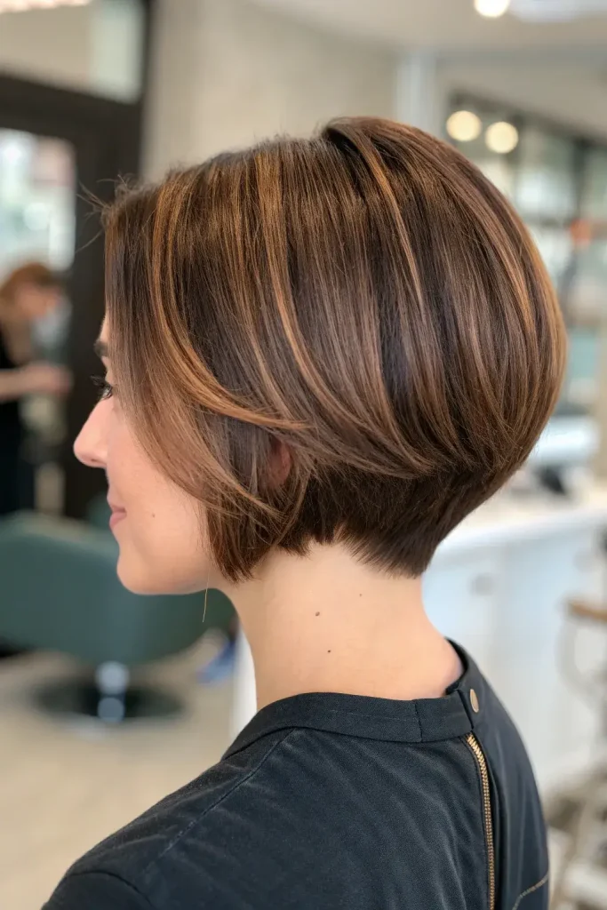 Honey Brown Balayage Short Hair Caramel Highlights Ombre Hair (8)