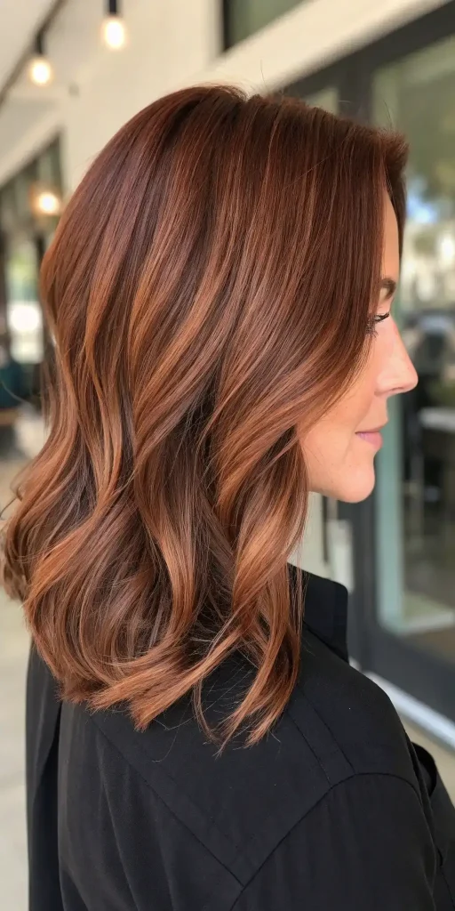 Warm Chocolate Brown Hair with Auburn Highlights (3)