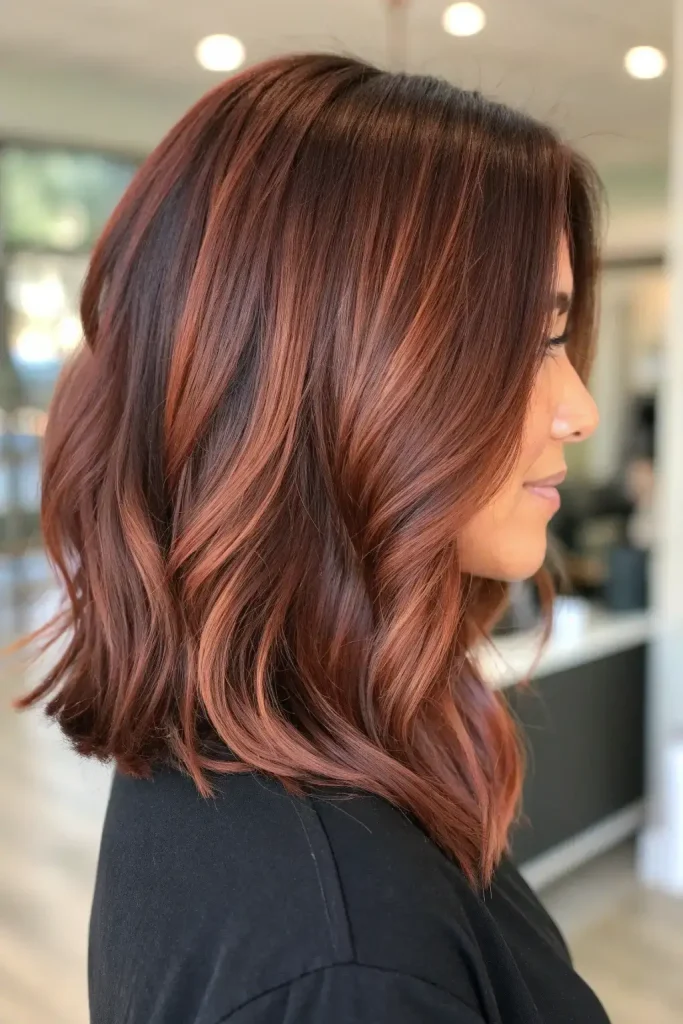 Warm Chocolate Brown Hair with Auburn Highlights (5)