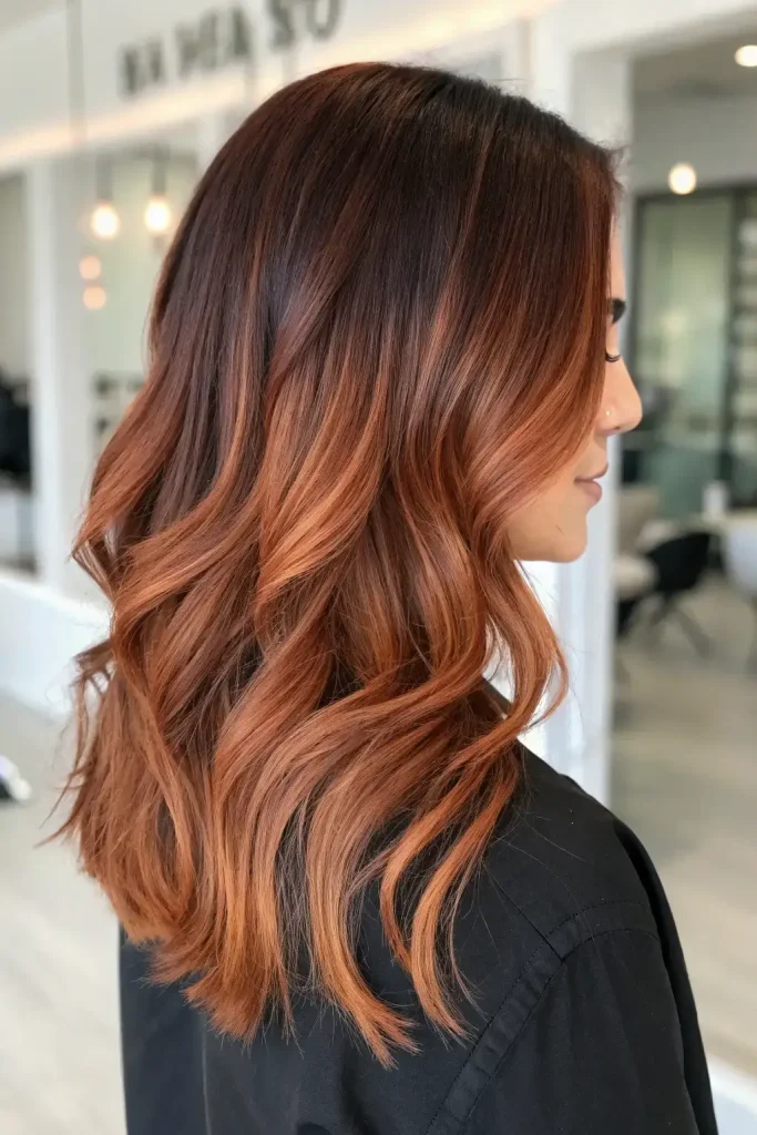 Warm Chocolate Brown Hair with Auburn Highlights (9)