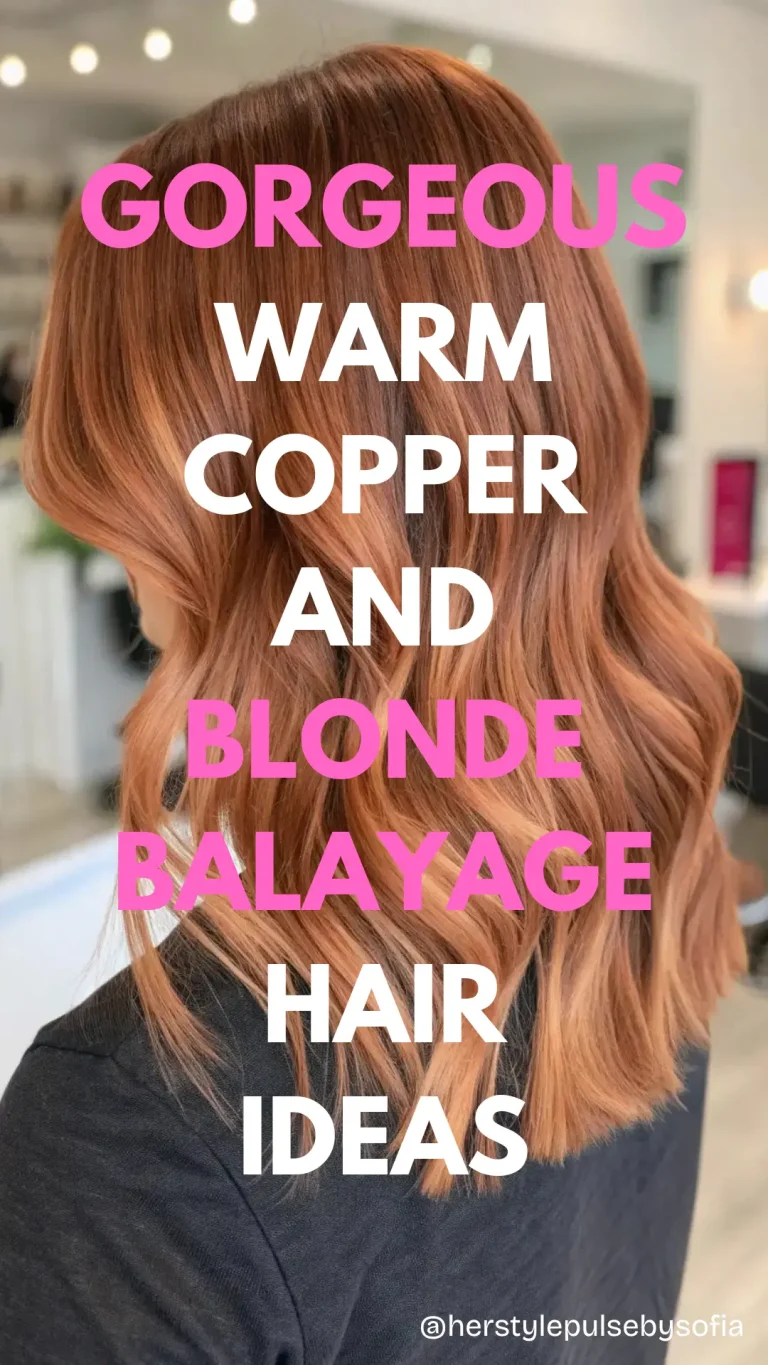 Warm Copper and Blonde Balayage Hair Color Ideas