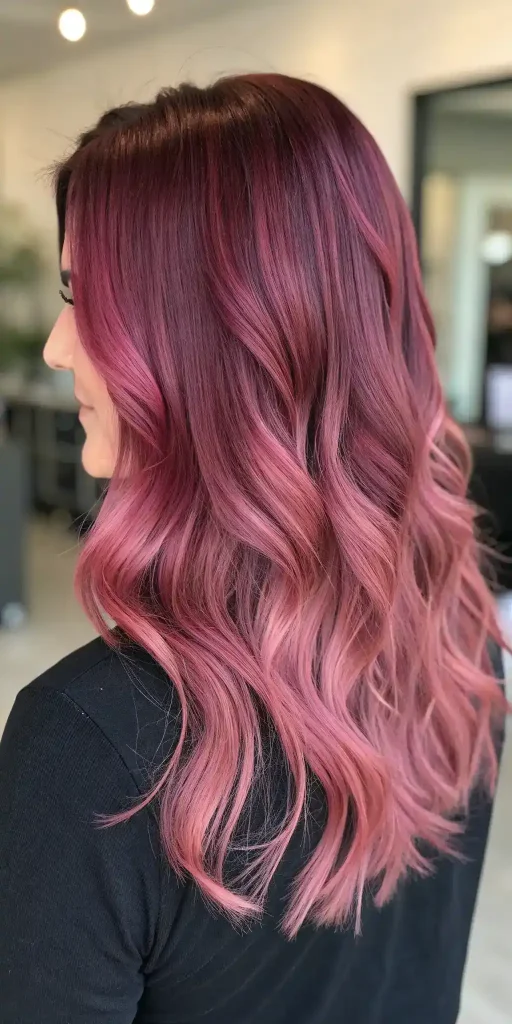 Burgundy and Pink Hair (1)