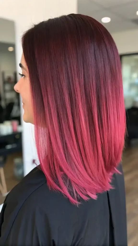 Burgundy and Pink Hair (2)