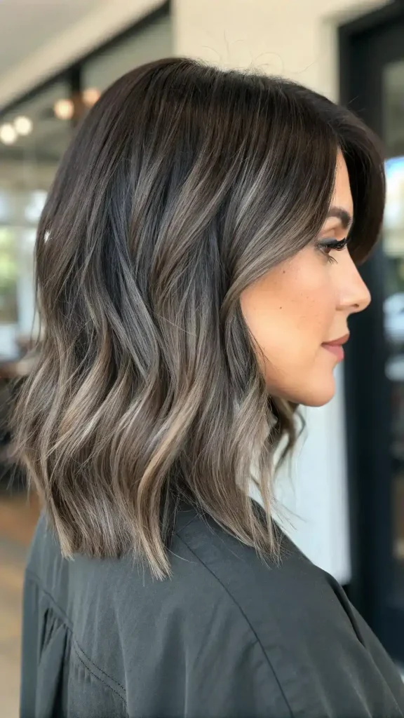 Dark Brown Hair with Ashy Highlights (9)