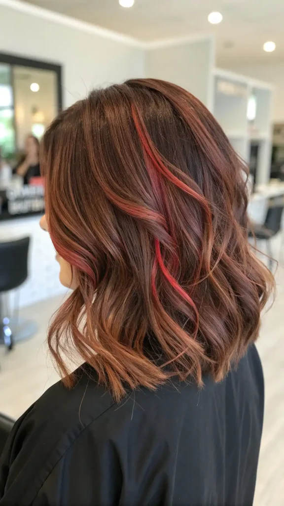 Dark Brown Hair with Red Highlights (1)