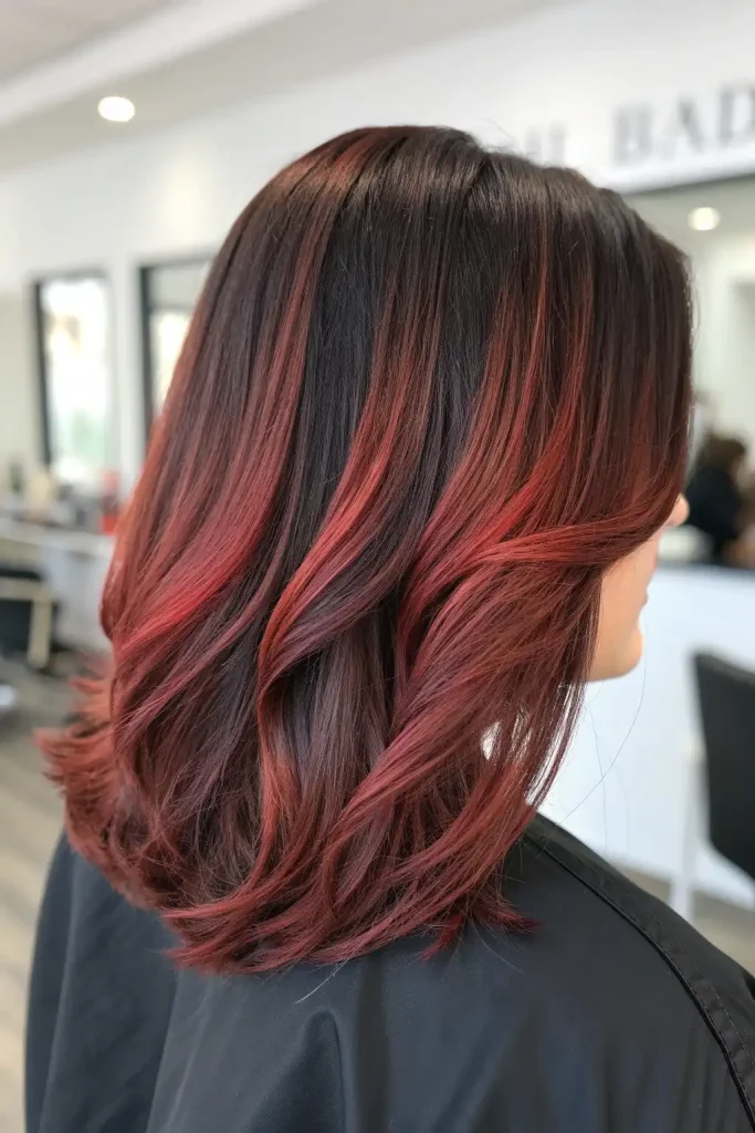 Dark Brown Hair with Red Highlights (5)