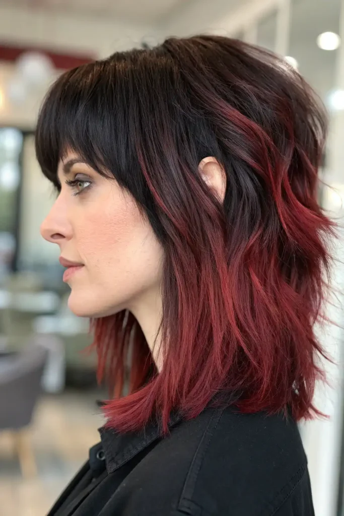 Dark Brown Hair with Red Highlights (9)