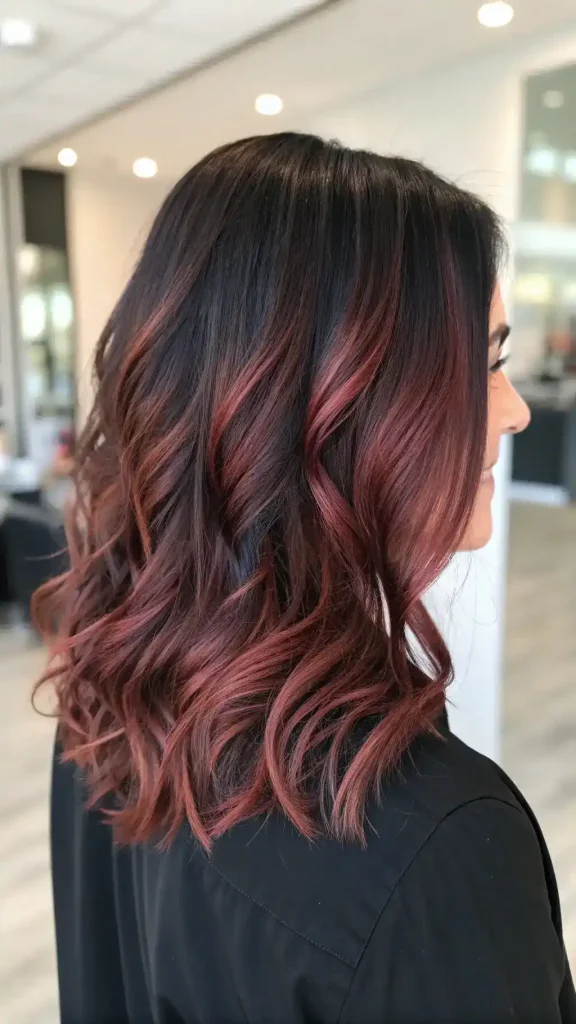 black cherry hair balayage ideas (7)