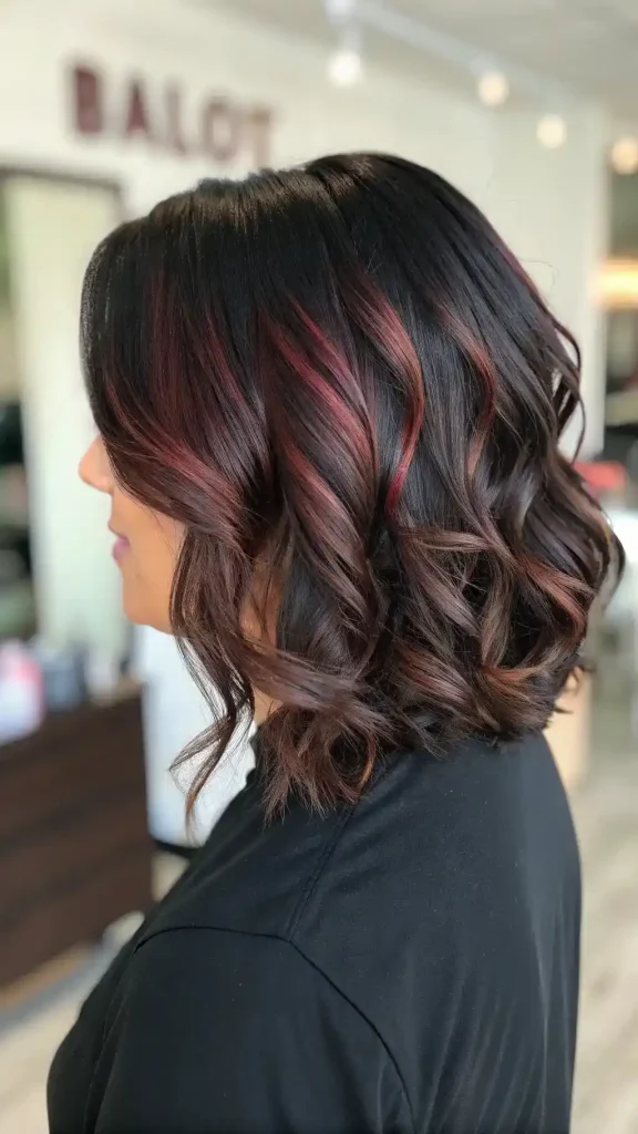 black cherry hair balayage ideas (8)