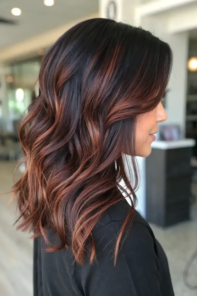 black cherry hair balayage ideas (9)