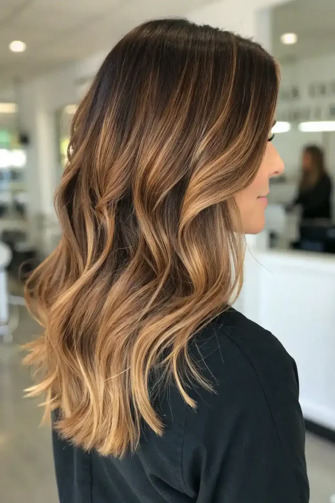 blonde with brown lowlights caramel (2)