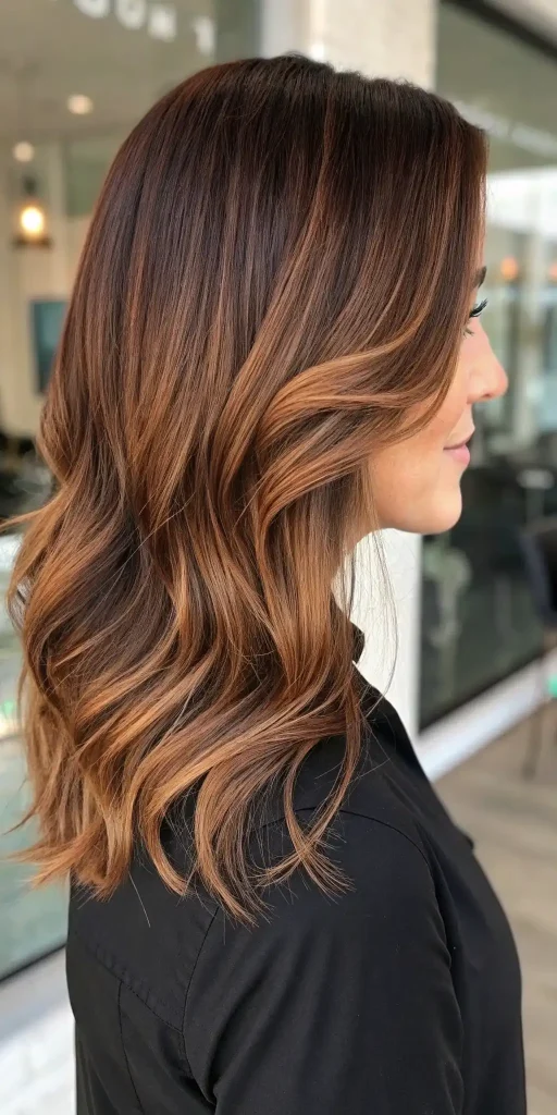 brown auburn balayage hair color (6)