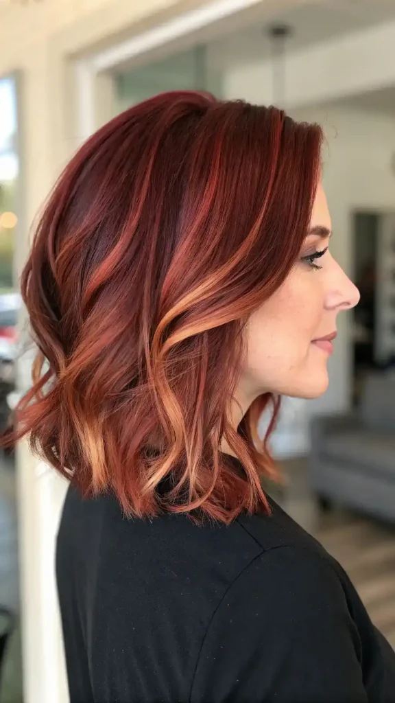 brownish red hair with blonde highlights (8)