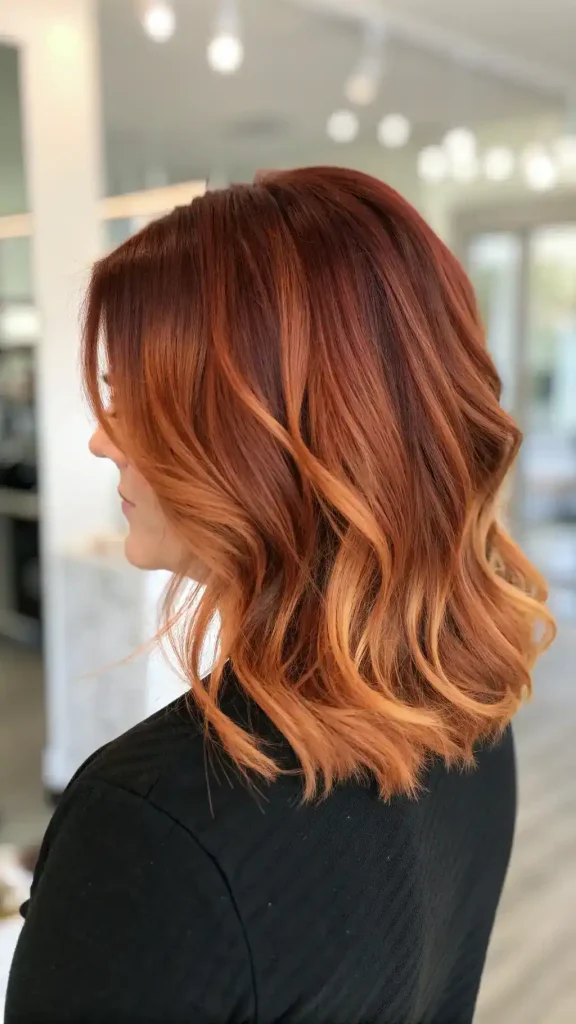 copper and blonde balayage brunette (2)