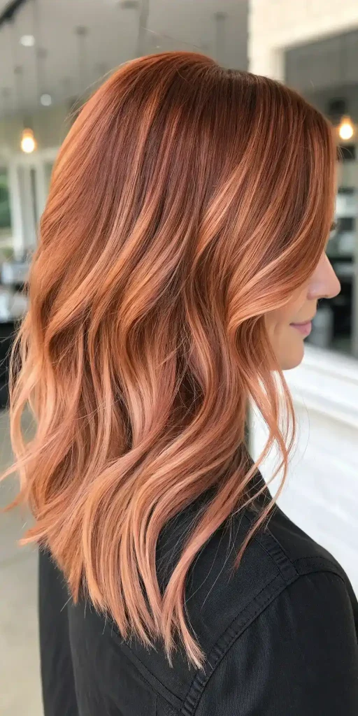 copper and blonde balayage brunette (3)