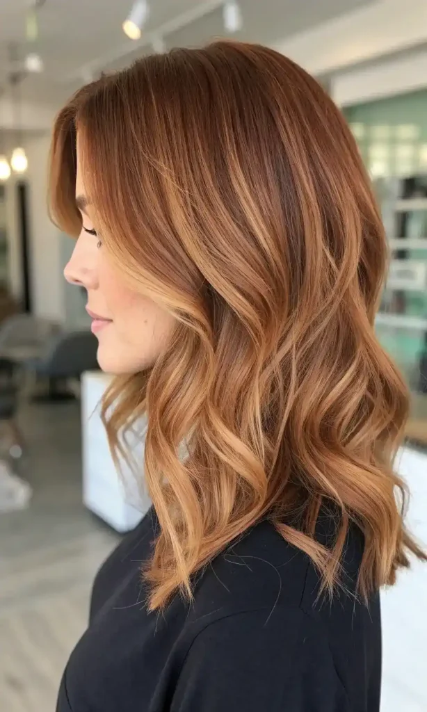 copper and blonde balayage brunette (4)