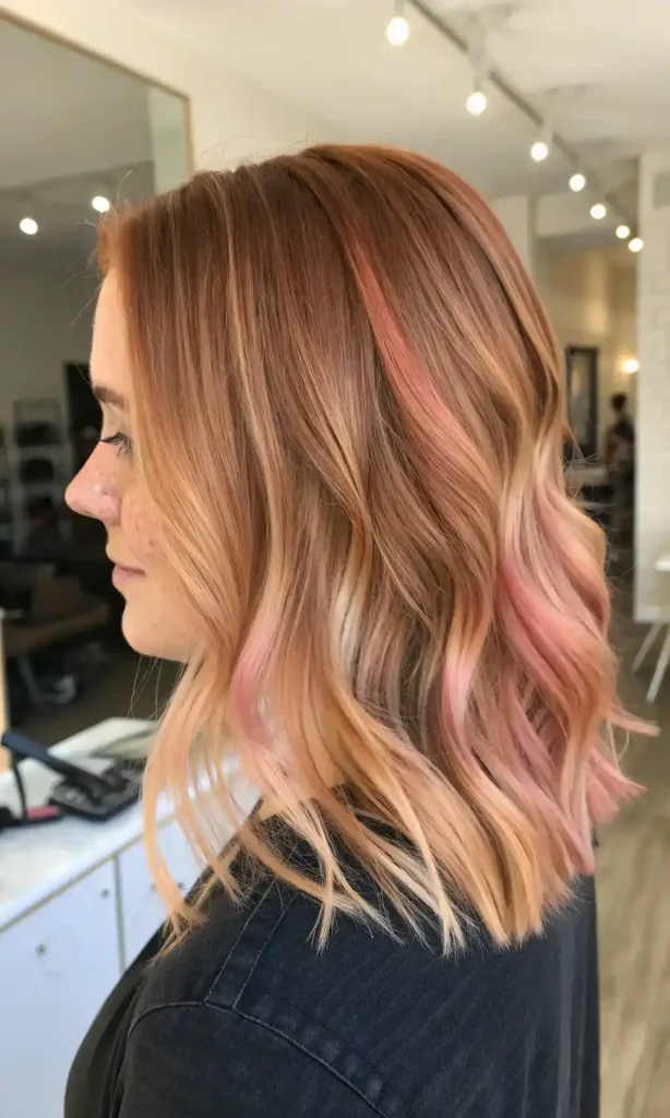 copper and blonde balayage brunette (8)