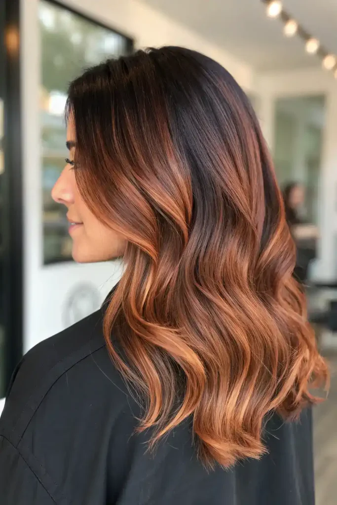copper balayage on dark hair (2)