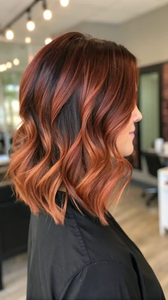 copper balayage on dark hair (4)