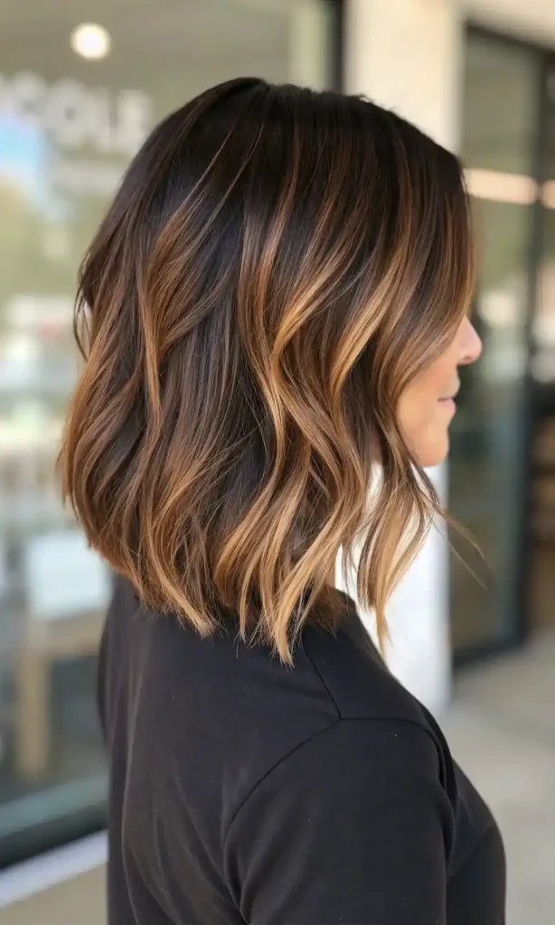 dark auburn hair with blonde highlights (1)