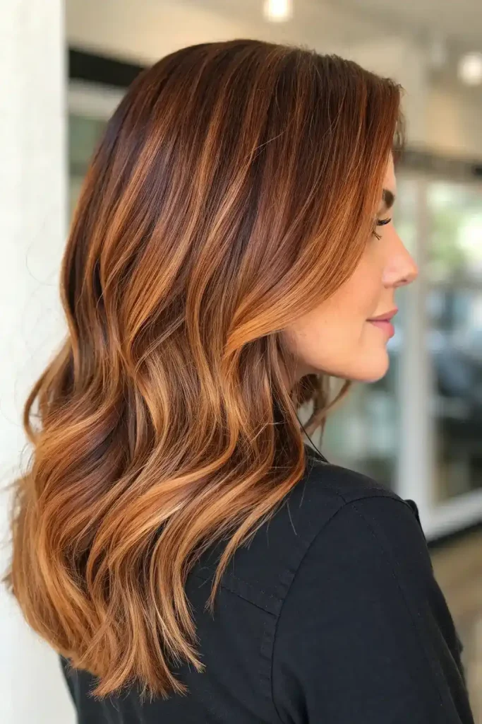 dark auburn hair with blonde highlights (4)