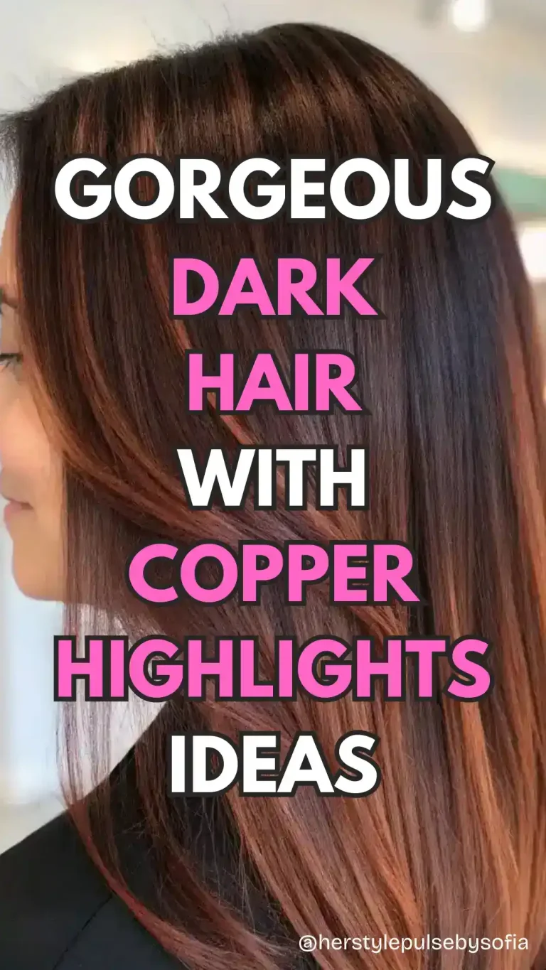 dark hair copper highlights ideas