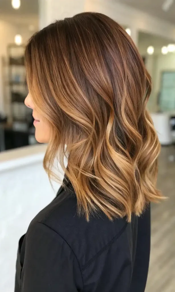 mahogany brown hair with blonde highlights (1)