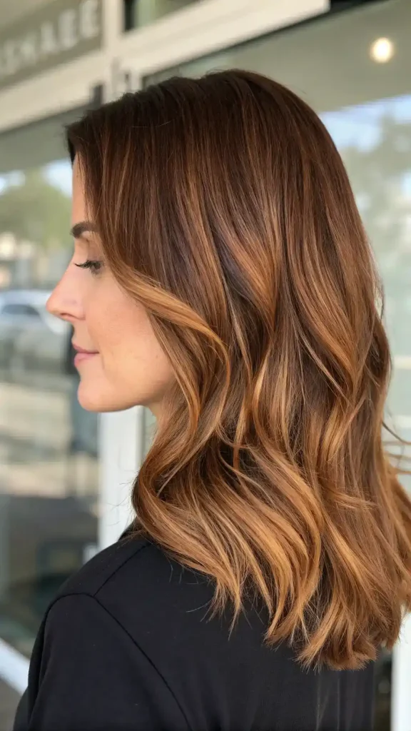 mahogany brown hair with blonde highlights (10)