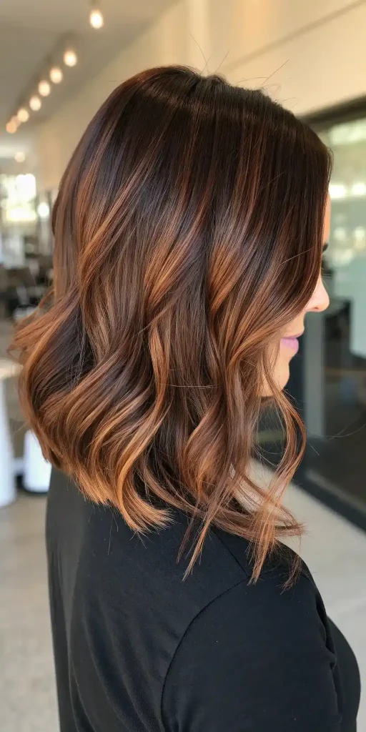 mahogany brown hair with blonde highlights (2)