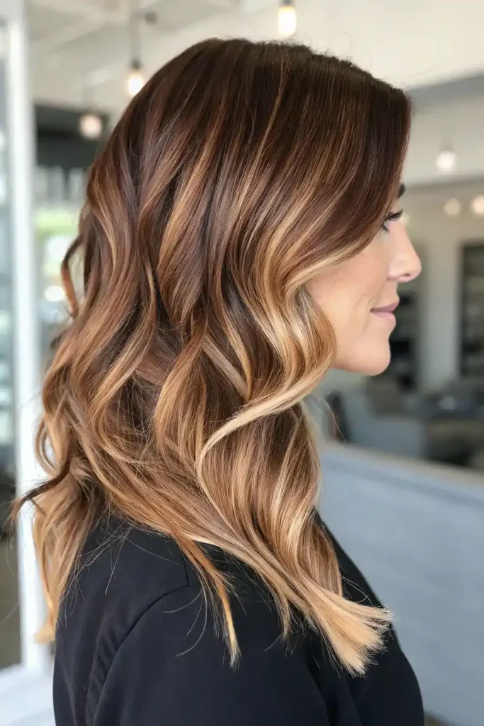 mahogany brown hair with blonde highlights (4)