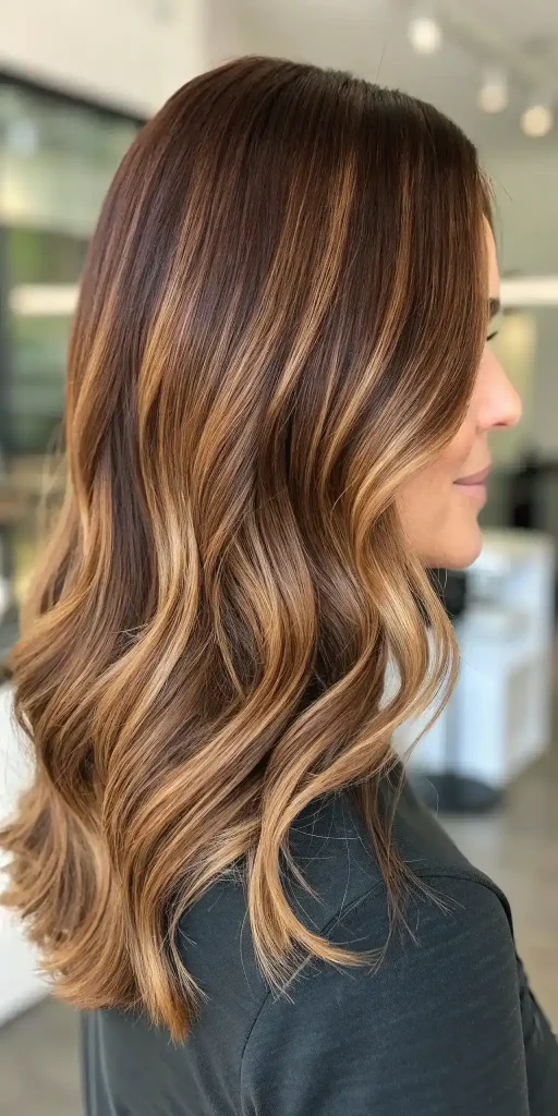 mahogany brown hair with blonde highlights (7)