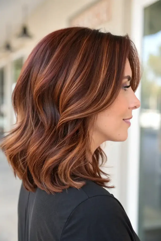 mahogany brown hair with blonde highlights (8)