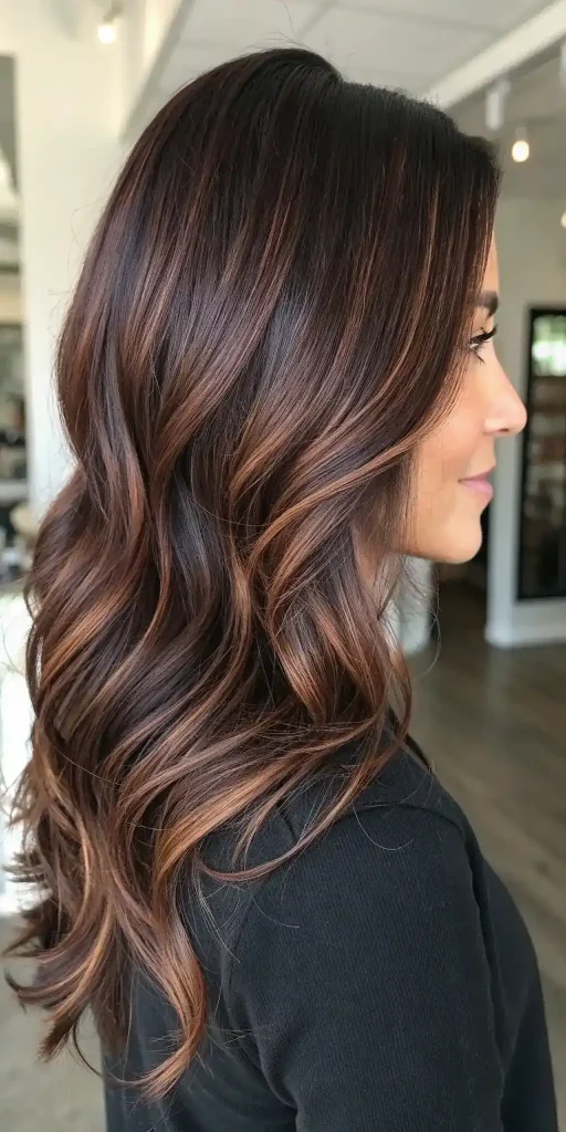 mahogany brown hair with blonde highlights (9)