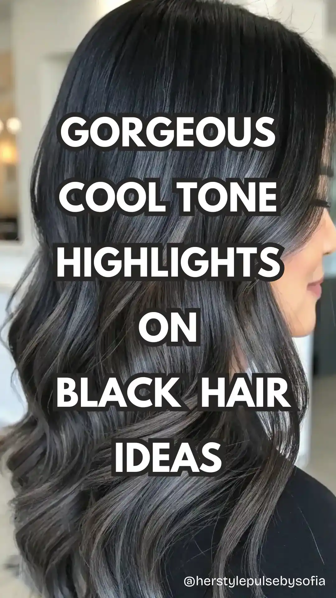 Cool Tone Highlights on Black Hair Ideas