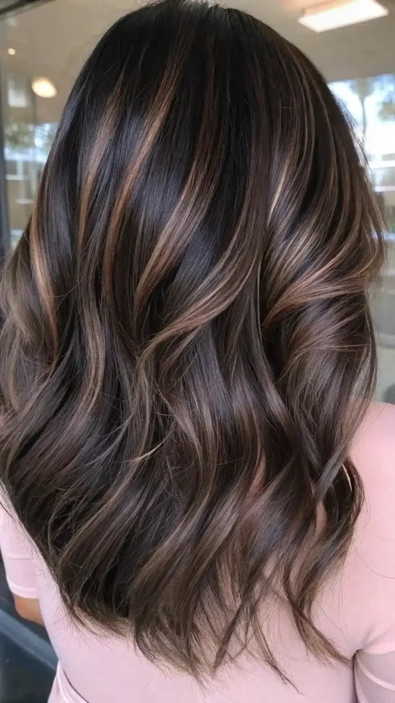 chocolate brown hair with highlights (1)