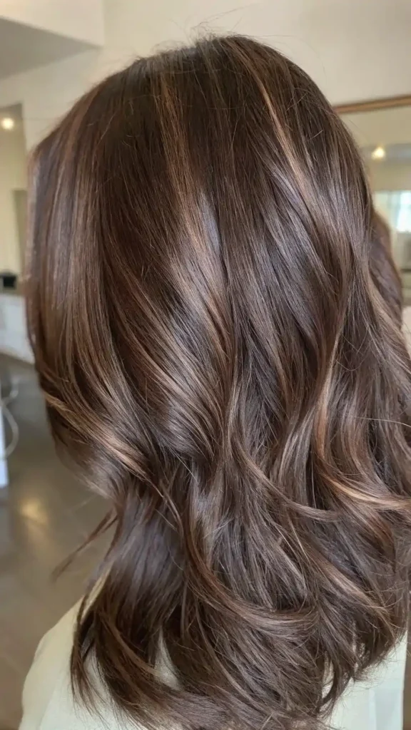 chocolate brown hair with highlights (2)