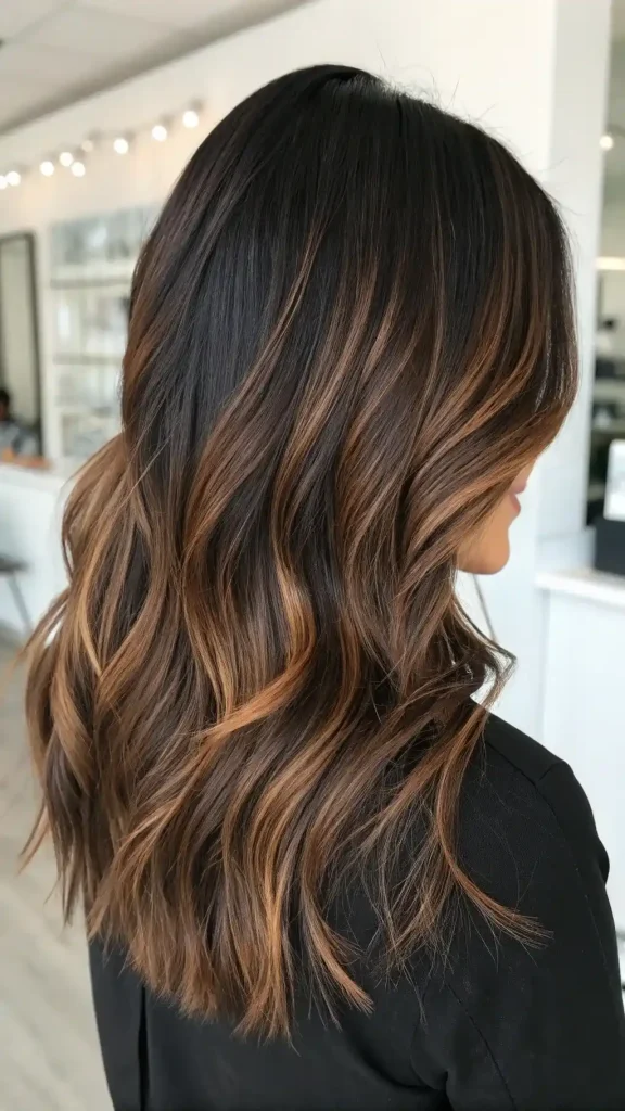 chocolate brown hair with highlights (6)