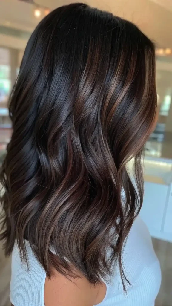 dark brown hair with highlights (3)