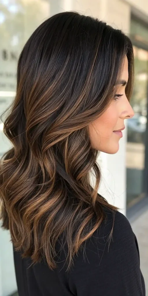 dark brown hair with highlights (5)