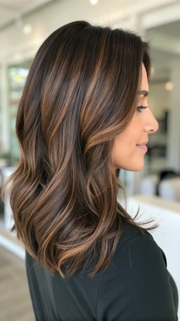 dark brown hair with highlights (6)