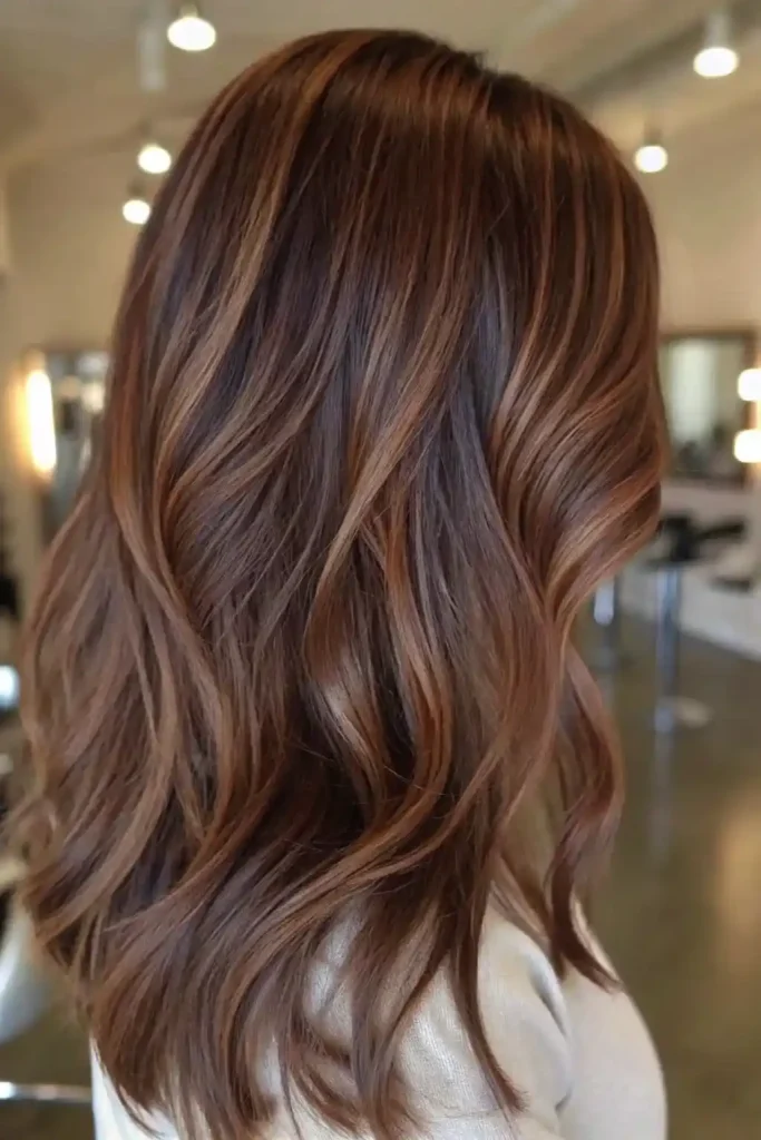 Auburn hair with caramel highlights (1)