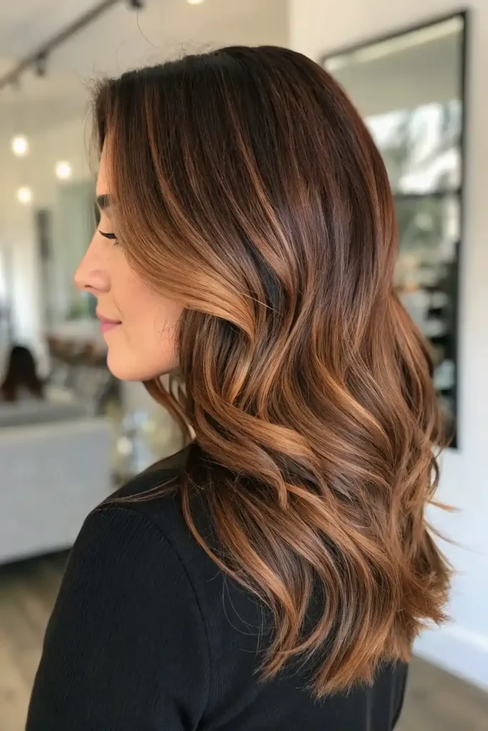 Auburn hair with caramel highlights (11)