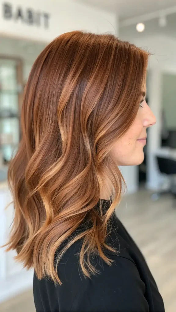 Auburn hair with caramel highlights (4)