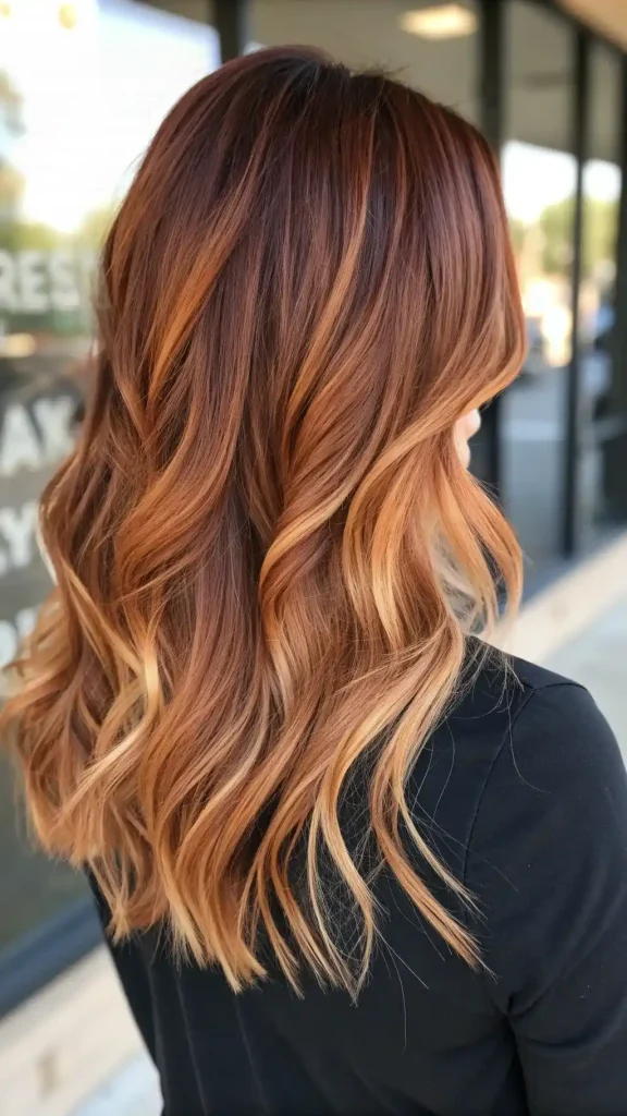 Auburn hair with caramel highlights (6)