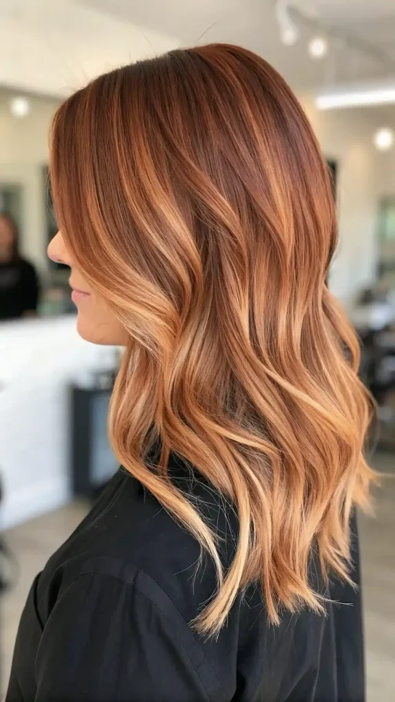 Auburn hair with caramel highlights (9)