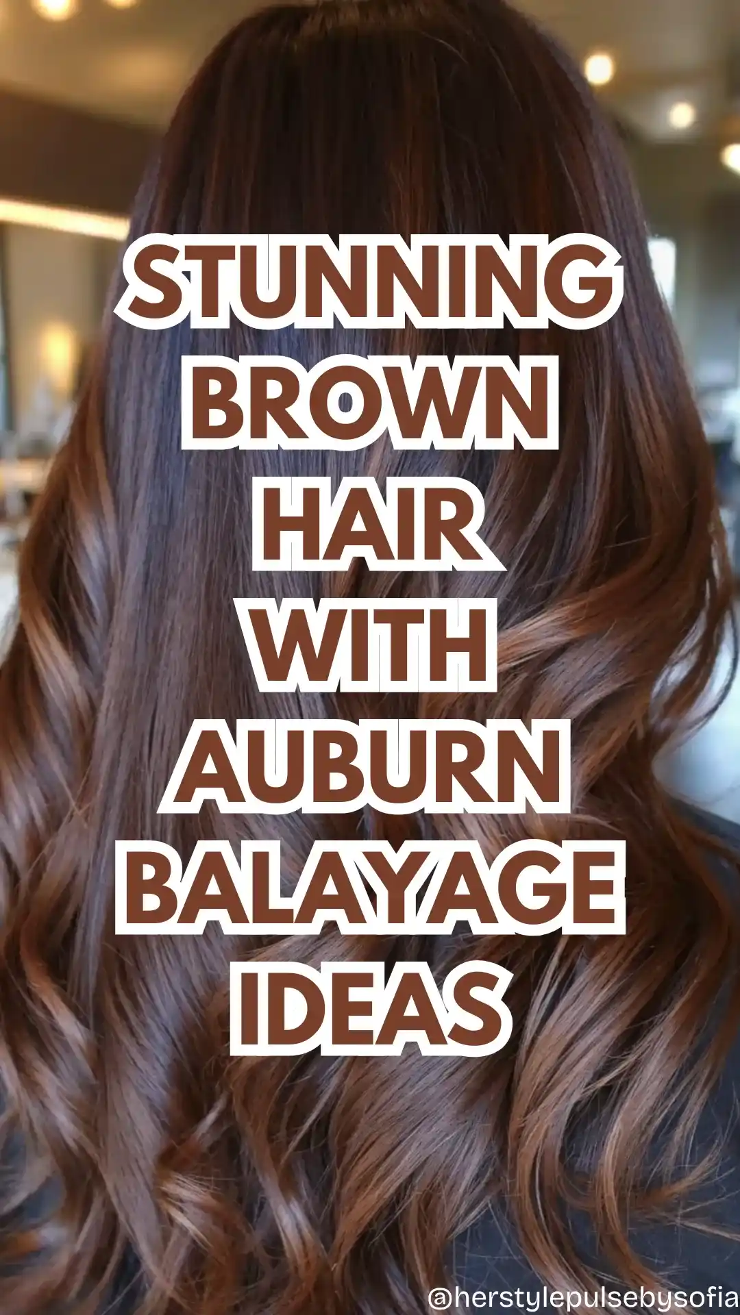 Brown hair with auburn balayage